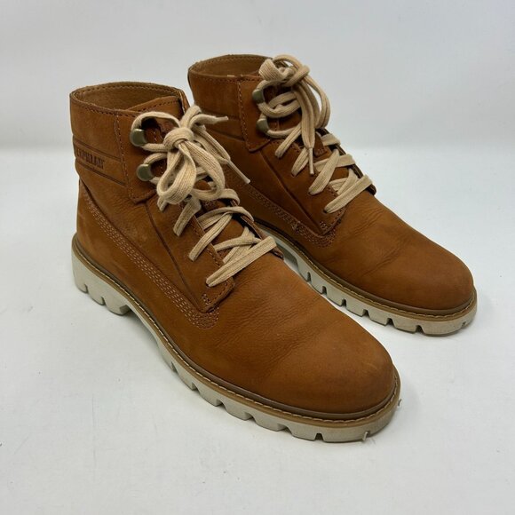 Caterpillar CAT Leather Work Boots Men’s 7.5 Brown Tan FlexFWD Lace Up main image 6